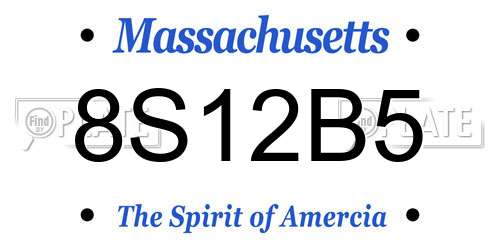 8S12B5 Massachusetts License Plate