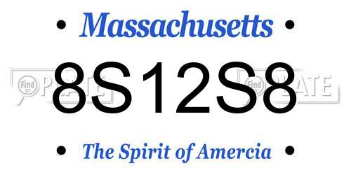 8S12S8 Massachusetts License Plate