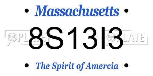 8S13I3 Massachusetts License Plate