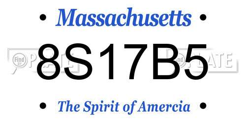 8S17B5 Massachusetts License Plate