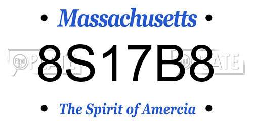 8S17B8 Massachusetts License Plate