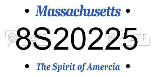8S20225 Massachusetts License Plate