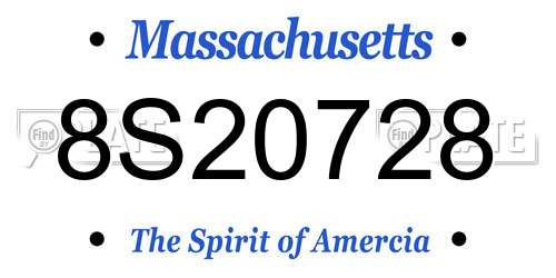 8S20728 Massachusetts License Plate