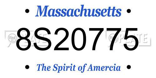 8S20775 Massachusetts License Plate