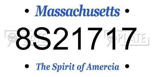 8S21717 Massachusetts License Plate