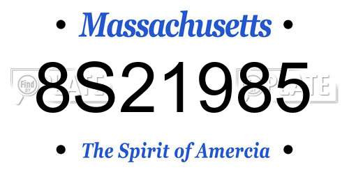 8S21985 Massachusetts License Plate