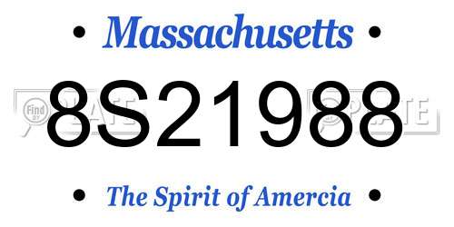 8S21988 Massachusetts License Plate