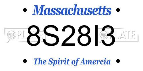 8S28I3 Massachusetts License Plate