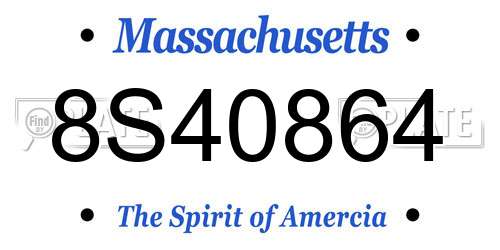 8S40864 Massachusetts License Plate