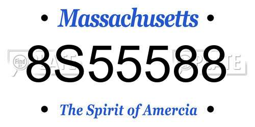 8S55588 Massachusetts License Plate