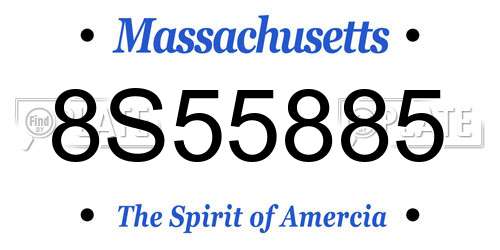 8S55885 Massachusetts License Plate