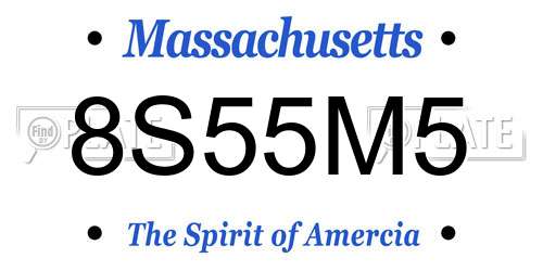 8S55M5 Massachusetts License Plate