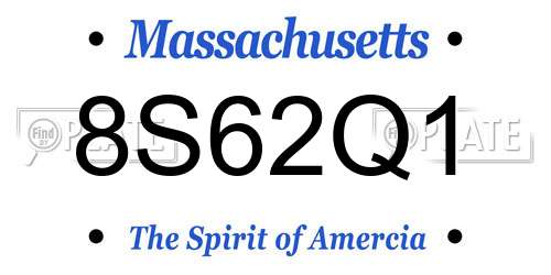 8S62Q1 Massachusetts License Plate