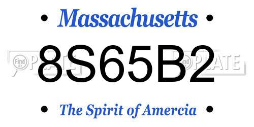 8S65B2 Massachusetts License Plate
