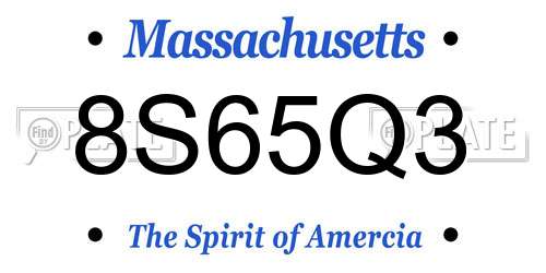 8S65Q3 Massachusetts License Plate