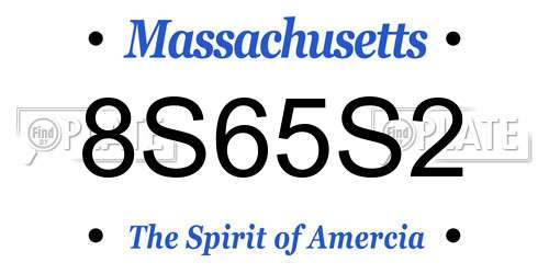 8S65S2 Massachusetts License Plate