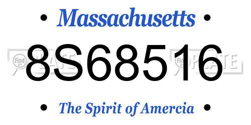 8S68516 Massachusetts License Plate