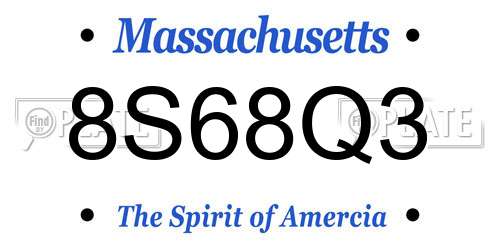 8S68Q3 Massachusetts License Plate