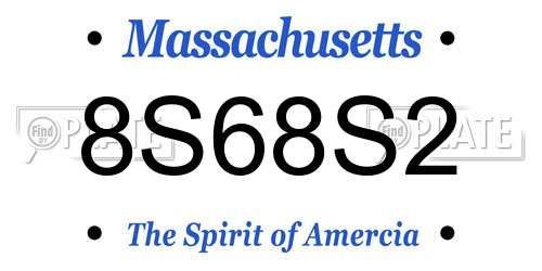 8S68S2 Massachusetts License Plate