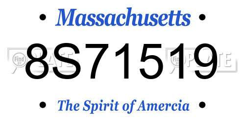 8S71519 Massachusetts License Plate