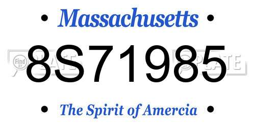 8S71985 Massachusetts License Plate