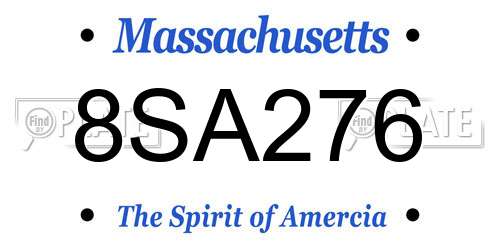 8SA276 Massachusetts License Plate