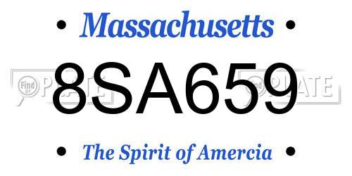 8SA659 Massachusetts License Plate