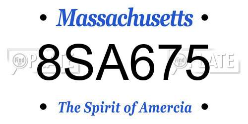 8SA675 Massachusetts License Plate