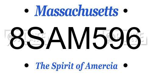 8SAM596 Massachusetts License Plate