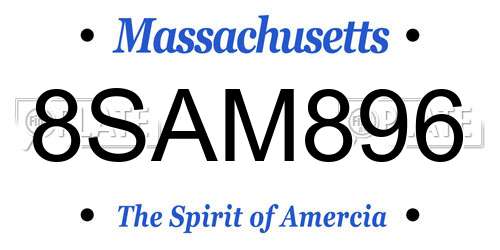 8SAM896 Massachusetts License Plate