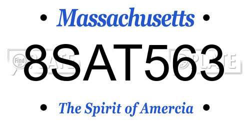 8SAT563 Massachusetts License Plate
