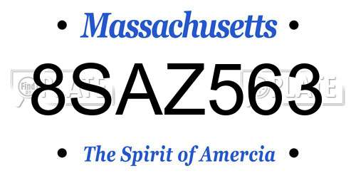 8SAZ563 Massachusetts License Plate