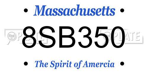 8SB350 Massachusetts License Plate