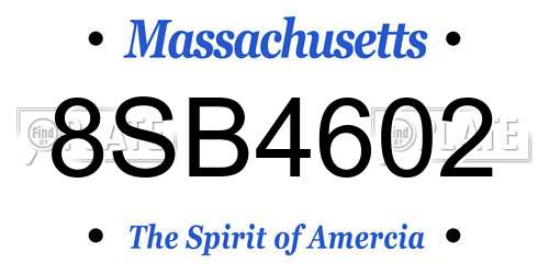 8SB4602 Massachusetts License Plate