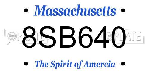 8SB640 Massachusetts License Plate