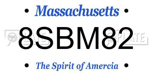 8SBM82 Massachusetts License Plate