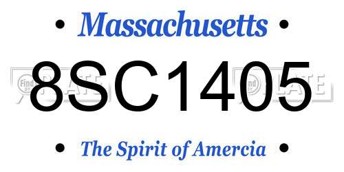 8SC1405 Massachusetts License Plate