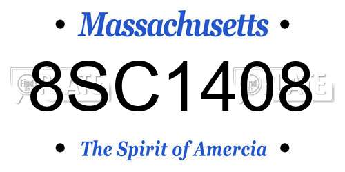 8SC1408 Massachusetts License Plate