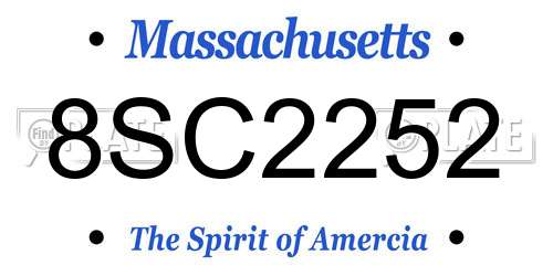8SC2252 Massachusetts License Plate
