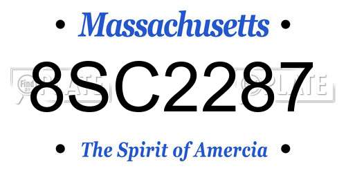 8SC2287 Massachusetts License Plate