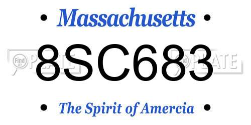 8SC683 Massachusetts License Plate