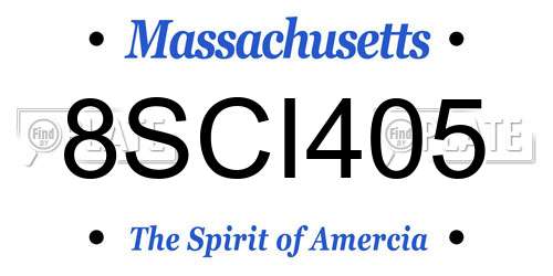 8SCI405 Massachusetts License Plate