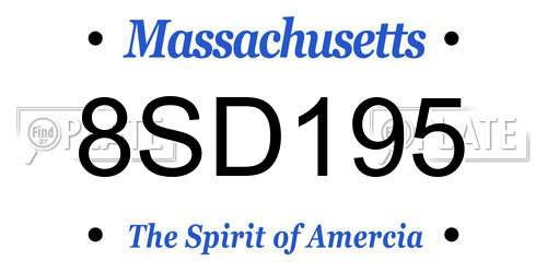 8SD195 Massachusetts License Plate