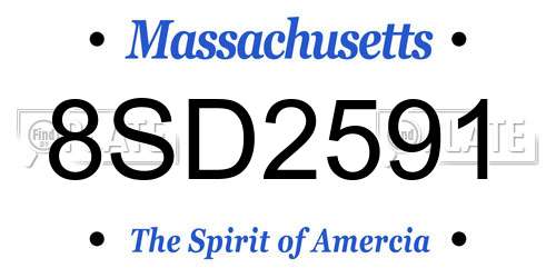 8SD2591 Massachusetts License Plate