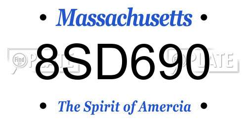 8SD690 Massachusetts License Plate