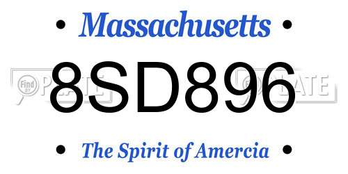 8SD896 Massachusetts License Plate