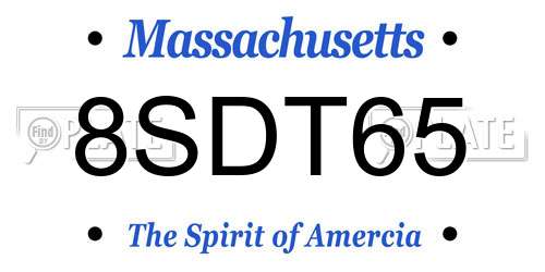 8SDT65 Massachusetts License Plate