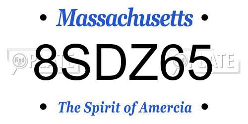 8SDZ65 Massachusetts License Plate