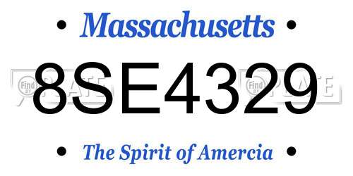 8SE4329 Massachusetts License Plate