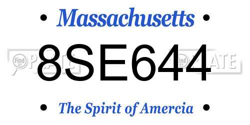 8SE644 Massachusetts License Plate
